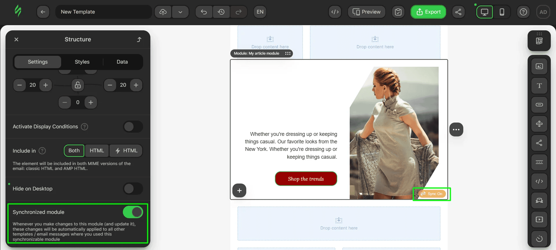 Synch feature is on