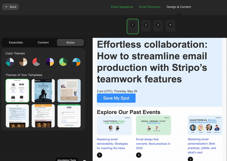 Застосування стилів бренду до листів, згенерованих AI _ AI Assistant від Stripo Застосування стилів бренду до листів, згенерованих AI _ AI Assistant від Stripo