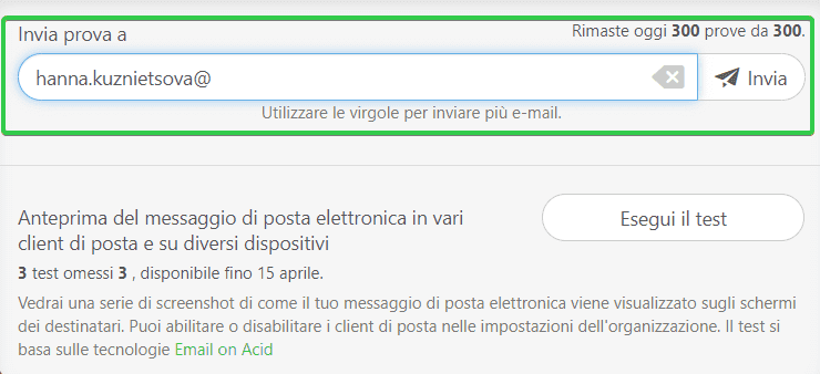 Test dell’Email di Benvenuto Test dell’Email di Benvenuto