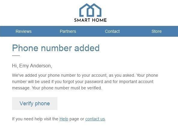 Courriel de confirmation de mise à jour des renseignements