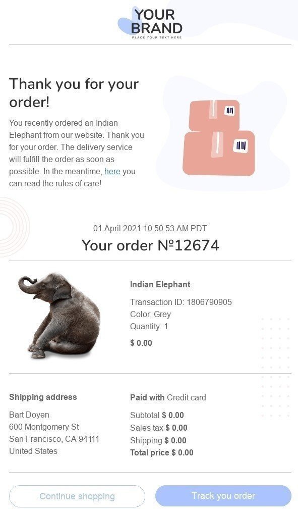 Boutons CTA dans les courriels de confirmation 