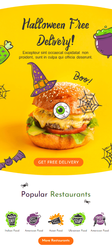 Esempio di Modello di Email di Halloween Esempio di Modello di Email di Halloween