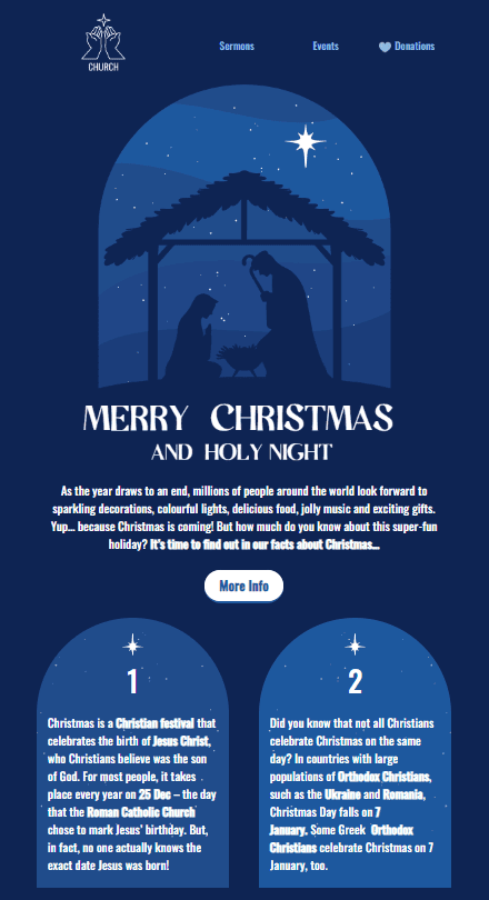 Modello di Email di Natale con Informazioni Utili Modello di Email di Natale con Informazioni Utili