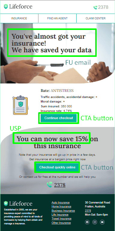 Шаблон Stripo для follow-up листа Шаблон Stripo для follow-up листа