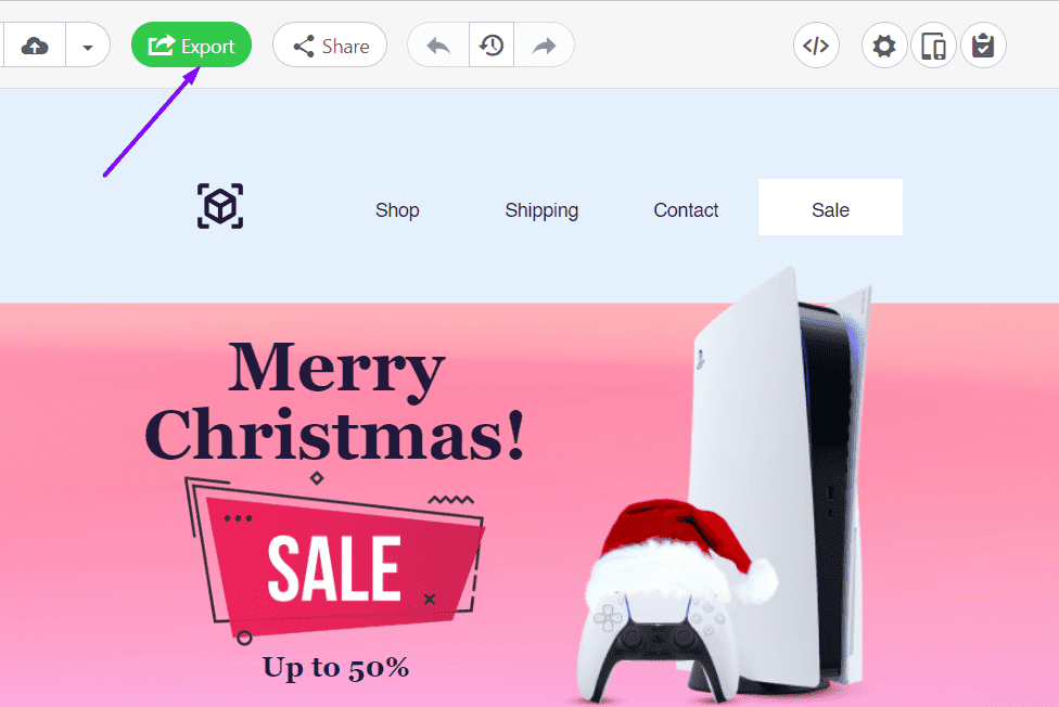 Stripo-Konto _ Button „Exportieren“ Stripo-Konto _ Button „Exportieren“