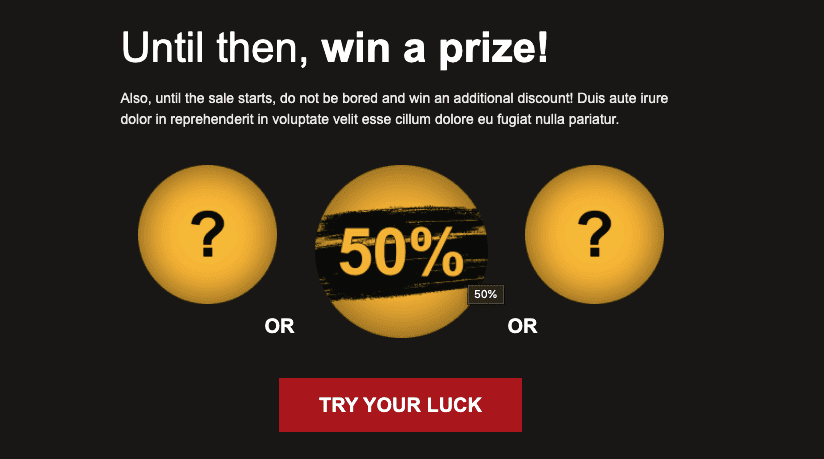 Інтерактивність у шаблоні листа до Чорної п'ятниц Інтерактивність у шаблоні листа до Чорної п'ятниц