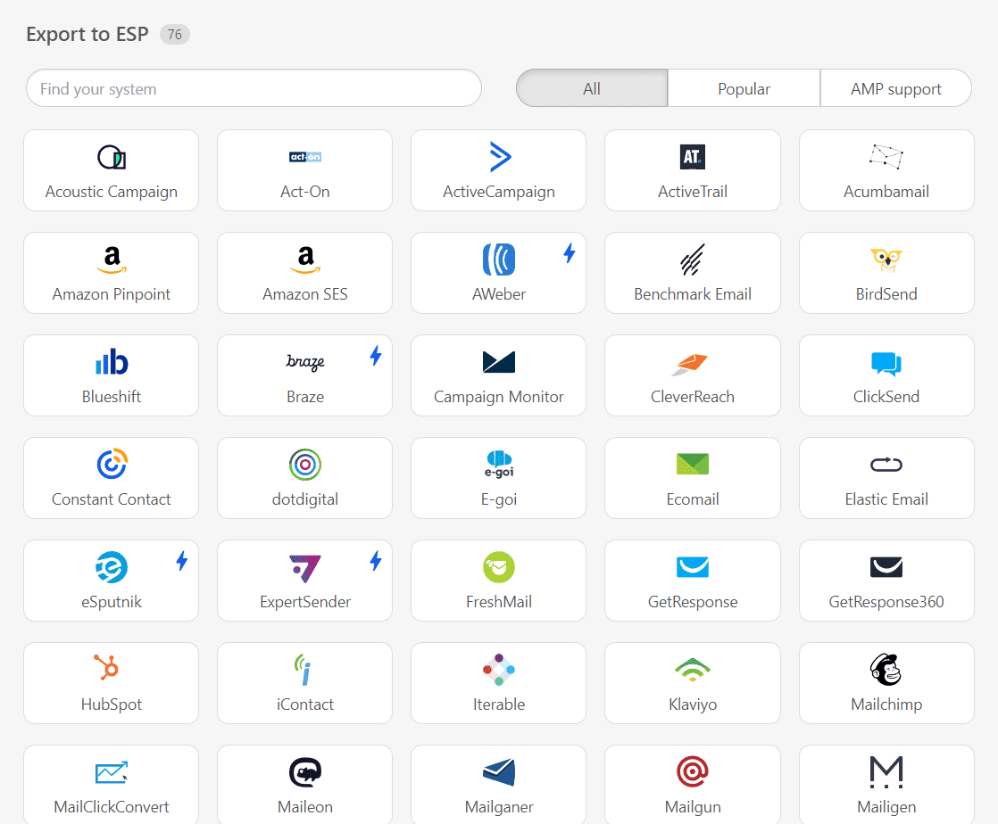 Експортуйте свої листи до 75+ ESP Експортуйте свої листи до 75+ ESP