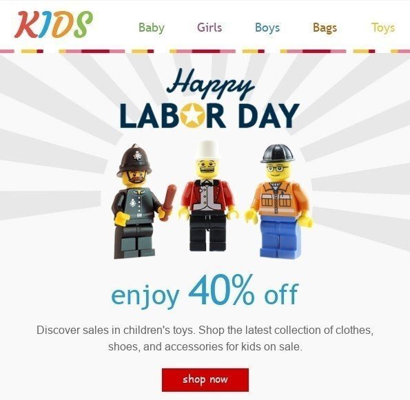 Labor day email campaign example on brand Labor day email campaign example on brand