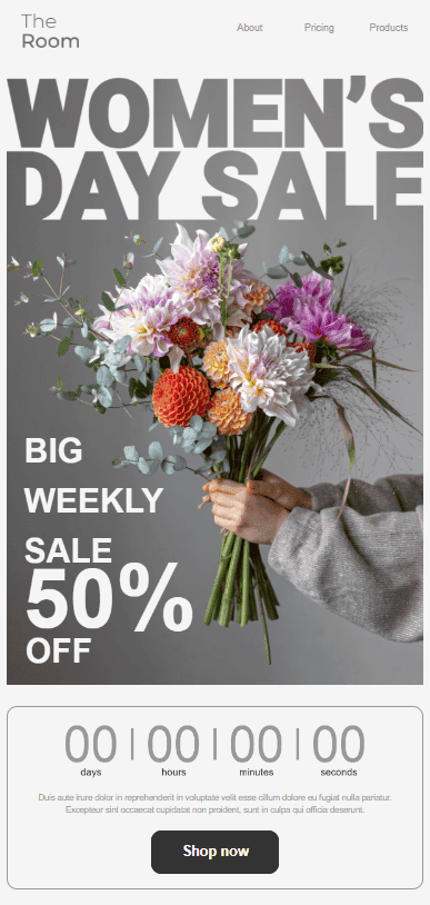 Додайте таймер зворотного відліку в лист до Жіночого дня Додайте таймер зворотного відліку в лист до Жіночого дня