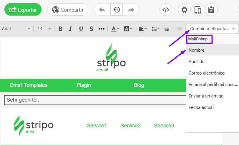 Adición de etiquetas de combinación a plantillas de correo electrónico para iglesias Adición de etiquetas de combinación a plantillas de correo electrónico para iglesias