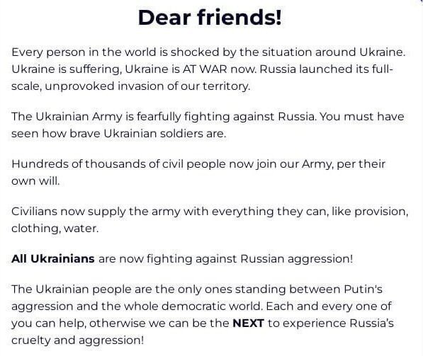 Modelo de Email de Captação de Recursos para Parar a Guerra Modelo de Email de Captação de Recursos para Parar a Guerra