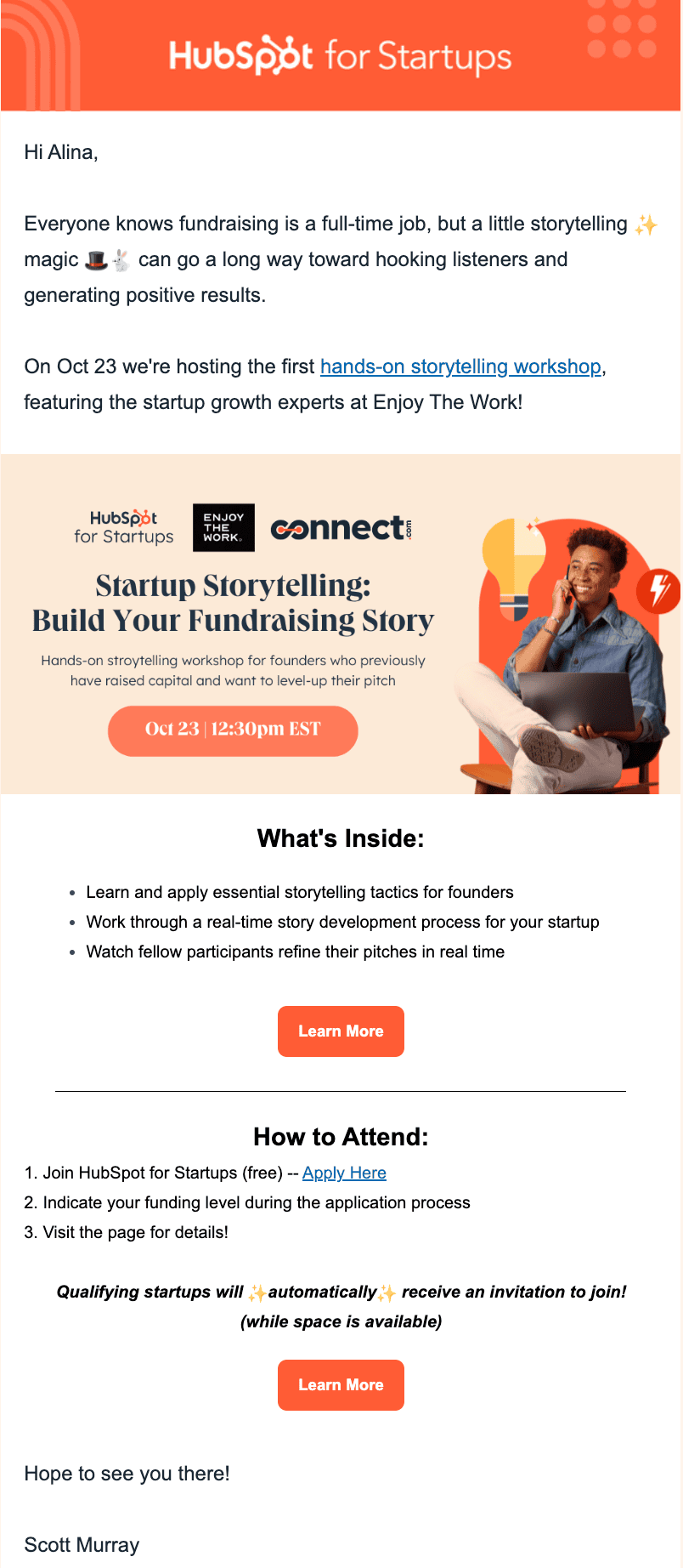 Exemplos de emails de convite para webinar com link na página do webinar
