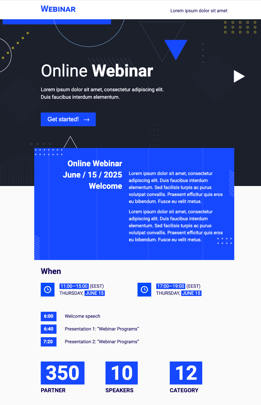 Modelo webinar exemplo webinar online