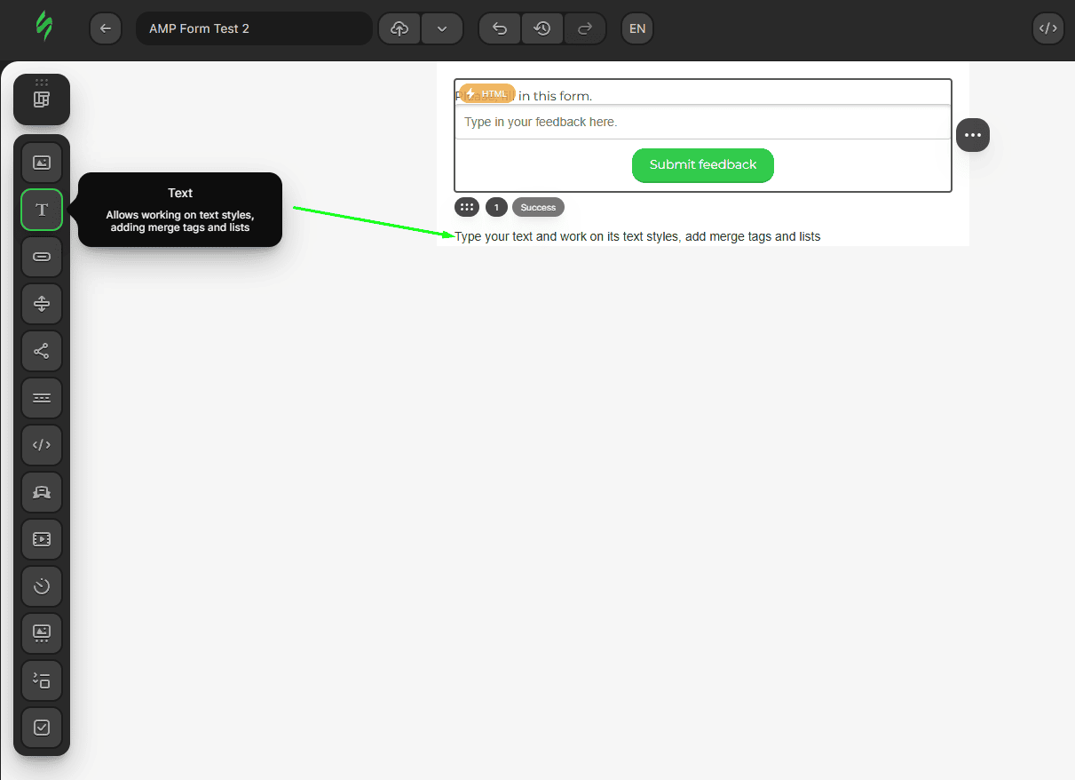 Добавление блока «Текст» Добавление блока «Текст»