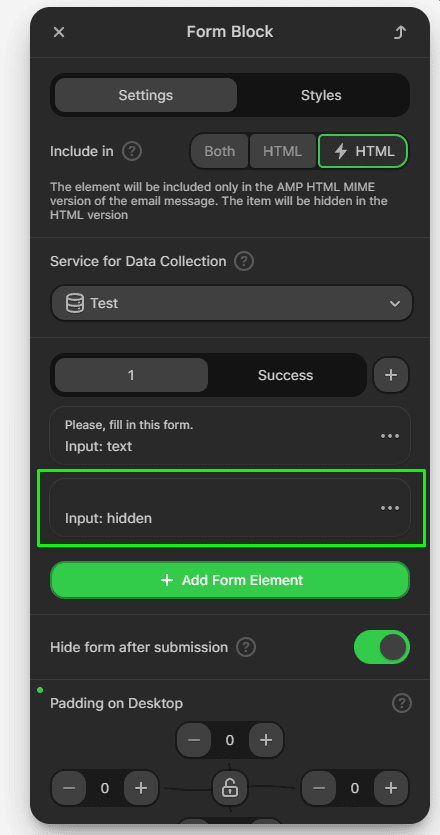 Добавление скрытого инпута Добавление скрытого инпута