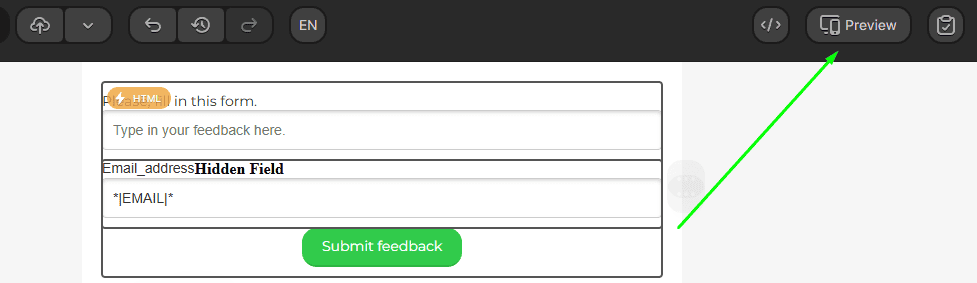 Кнопка превью письма в Stripo Кнопка превью письма в Stripo