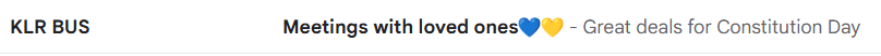 An example of the personalized subject line in the automated email