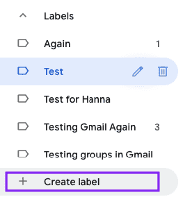 Creating a label