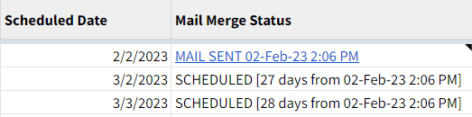 Scheduling emails