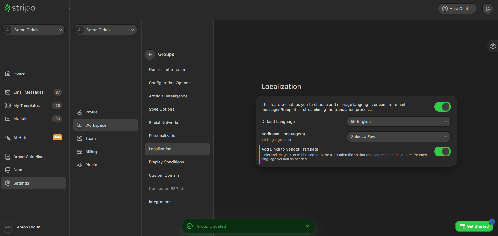 Allowing third-party translation