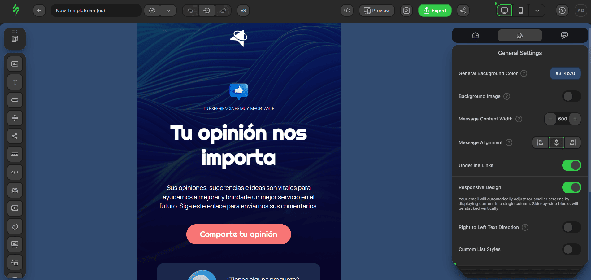 Translated email
