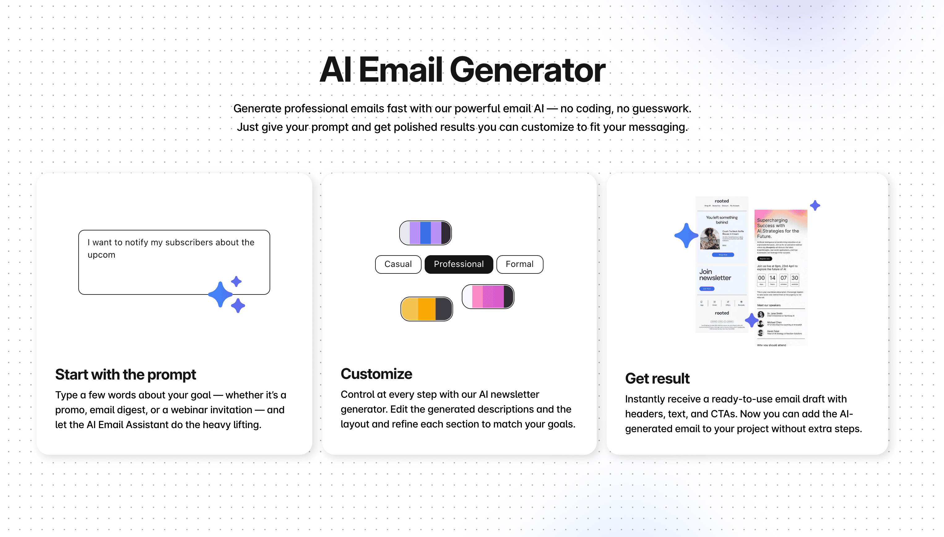 Features of Stripo AI Email Assistant