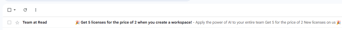 Email preheader with emoji