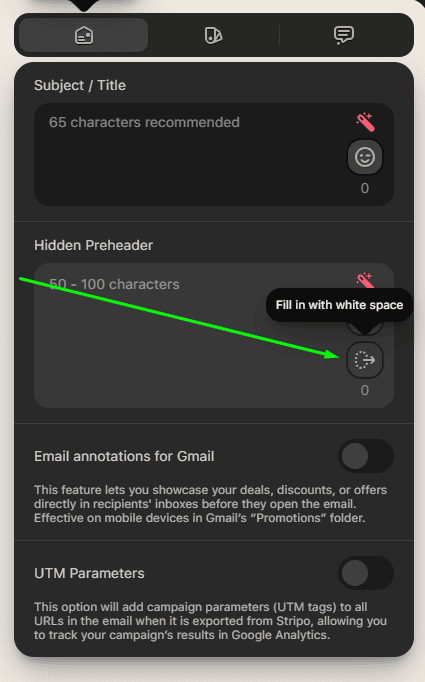 White space option