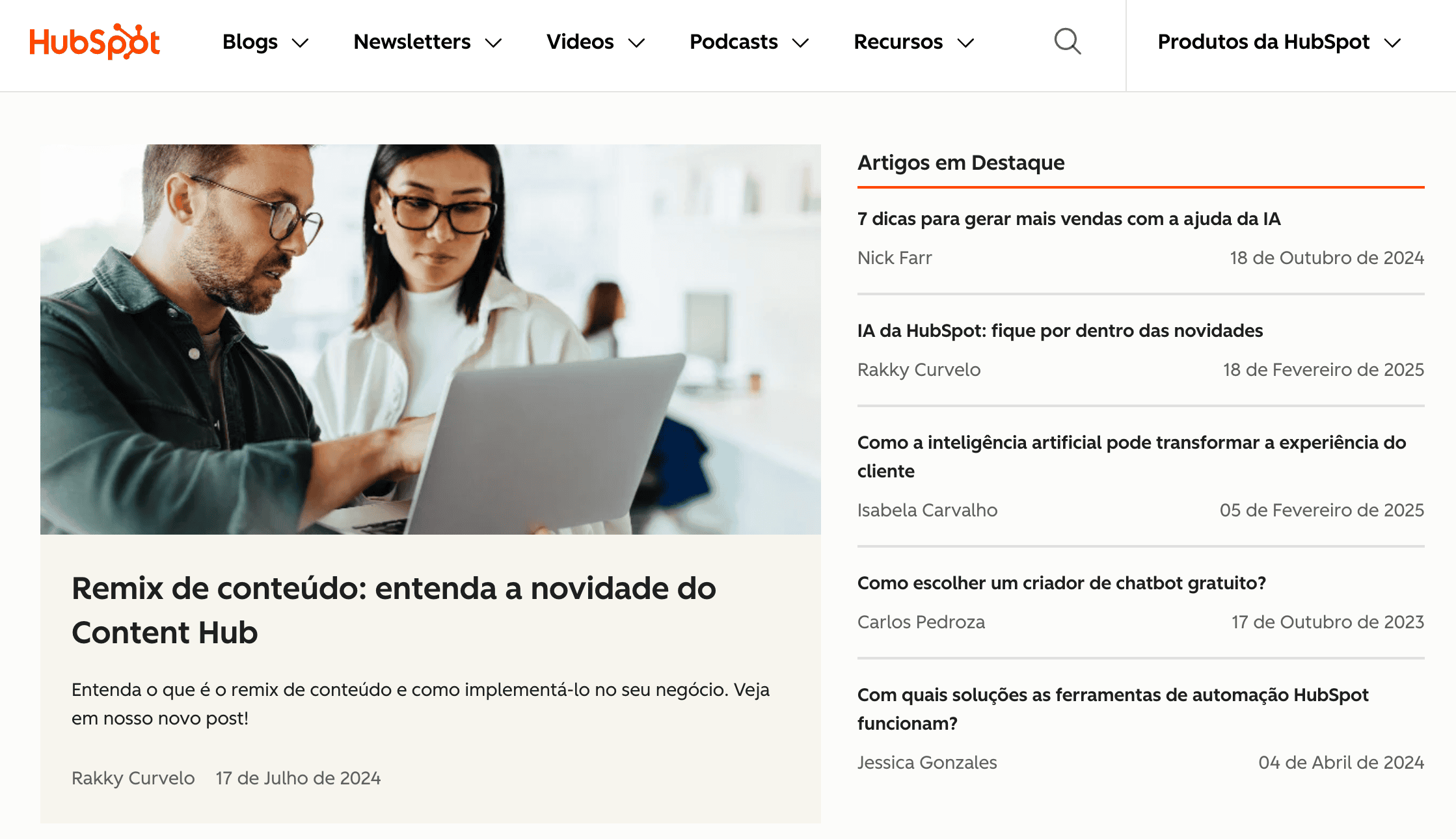 Hubspot blog for the Brazilian market