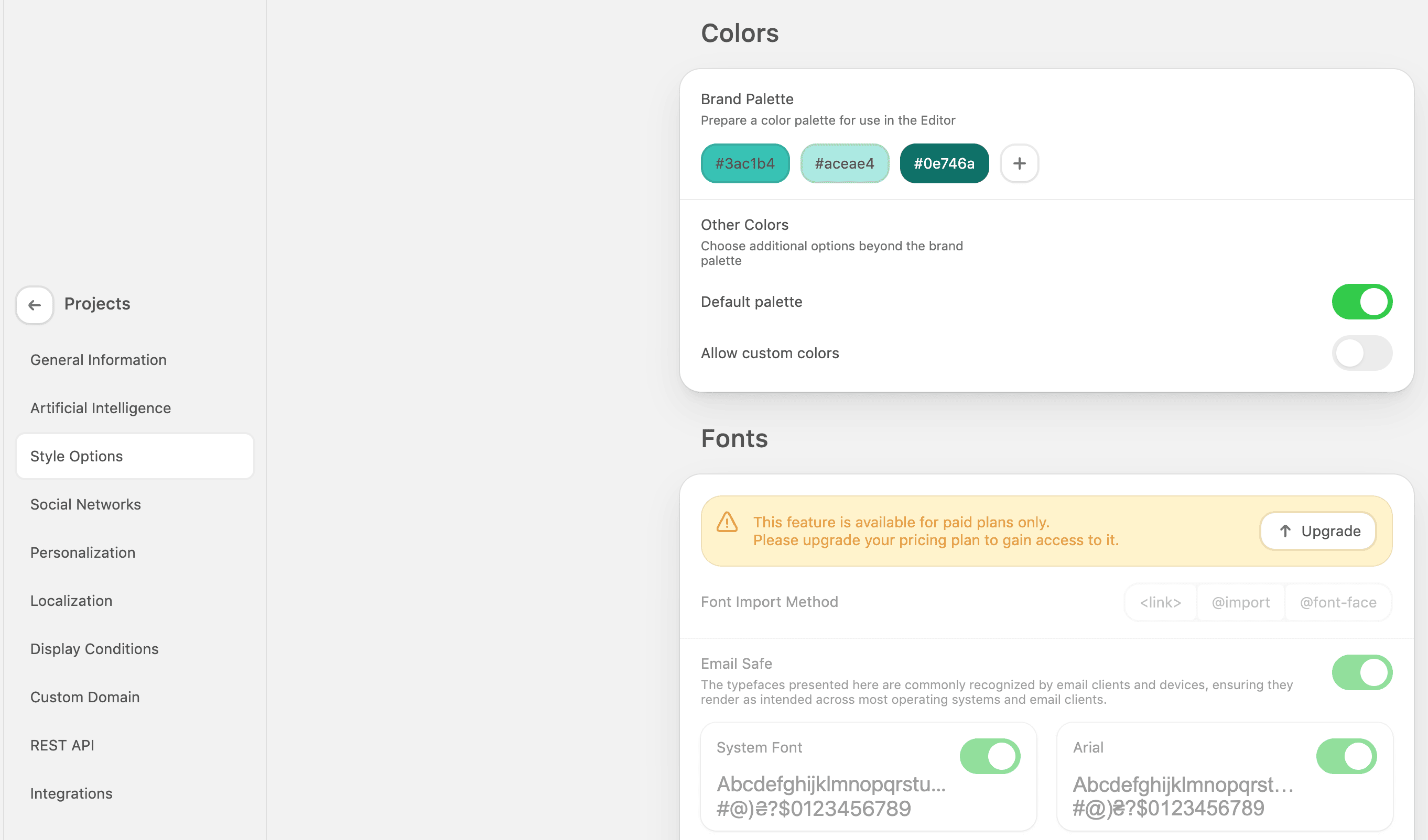 Як використовувати налаштування дизайну проєкту в редакторі Stripo