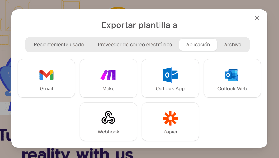 Seleccione la aplicación de Outlook de los ESP sugeridos