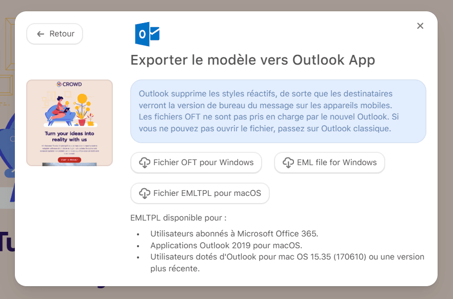 Choisir le type de fichier pour votre modèle de newsletter Choisir le type de fichier pour votre modèle de newsletter