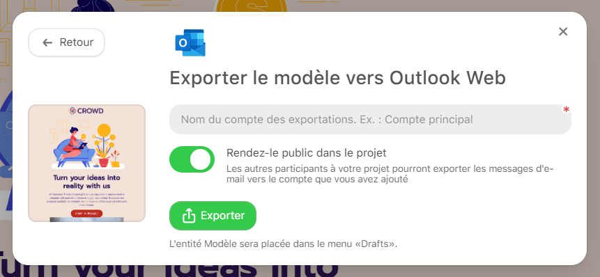 Exportation de votre modèle de newsletter Outlook vers Outlook Web Exportation de votre modèle de newsletter Outlook vers Outlook Web