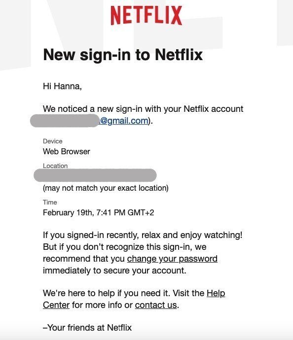 Пример уведомлений от Netflix _ Авторизация