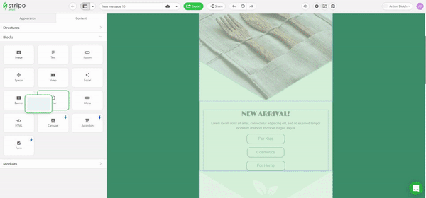 Aggiunta di un timer nelle email con Stripo