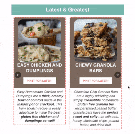 Exemplo de Carrossel AMP da MamaGourmand Exemplo de Carrossel AMP da MamaGourmand