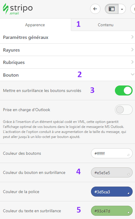 A à Z _ Effet de survol vers les boutons