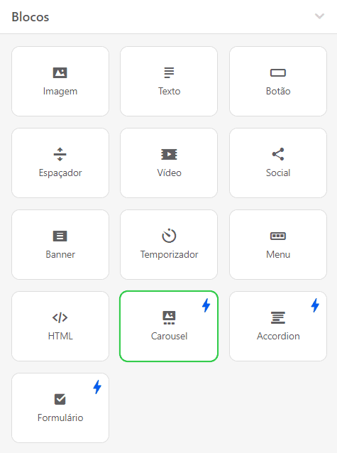 Bloco de Carrossel AMP Bloco de Carrossel AMP