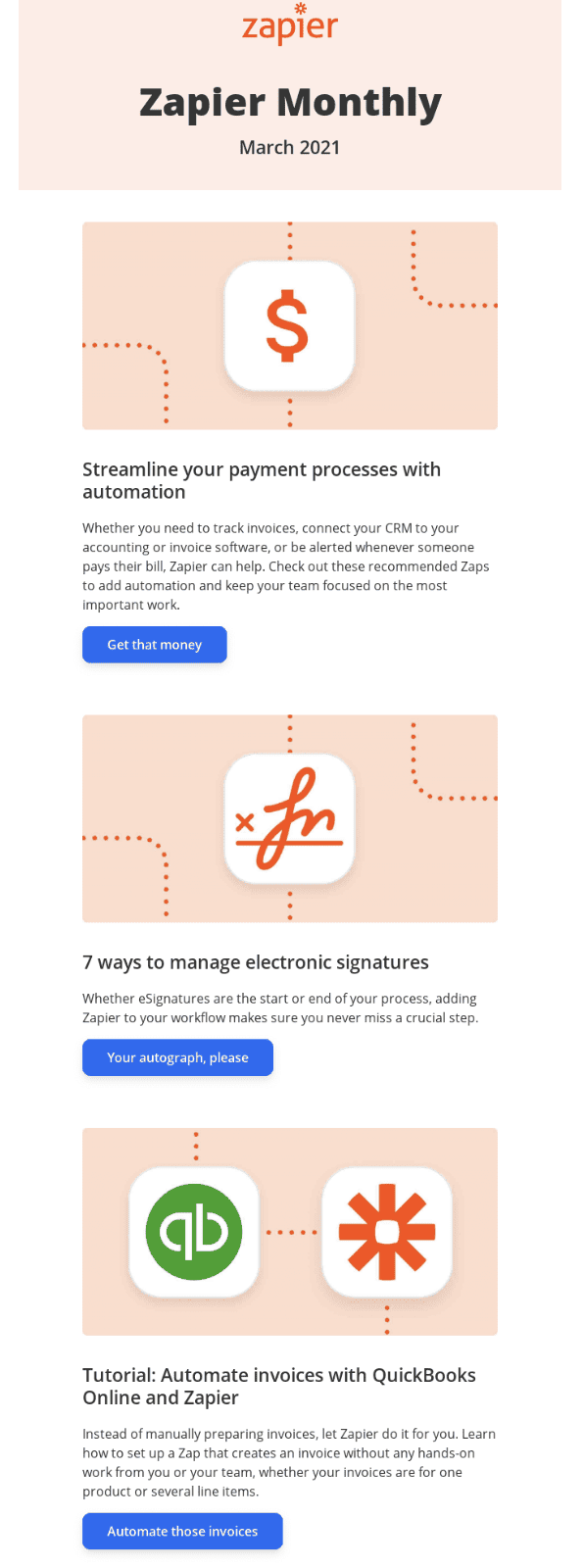 Actualizar resumen de correo electrónico para clientes leales _ Zapier