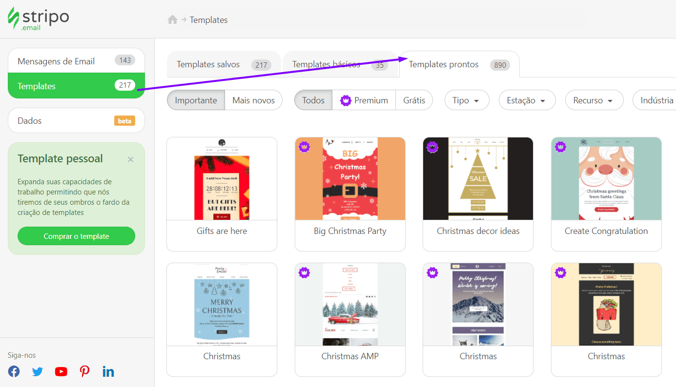 Emails de marketing grátis para Mailchimp