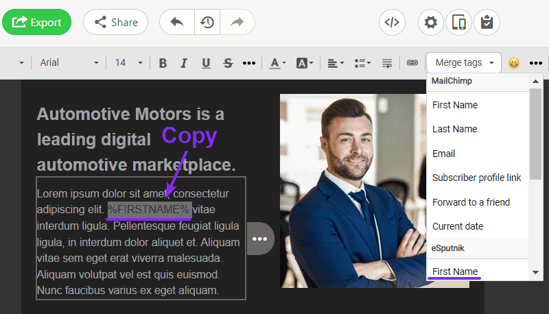 Dynamic Emails _ Copying Merge Tags