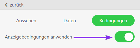 Die Schaltfläche Anzeigebedingungen anwenden zum Aktivieren dieser Funktion