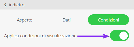 Il Pulsante Applica Condizioni di Visualizzazione per l'Attivazione di Questa Funzione
