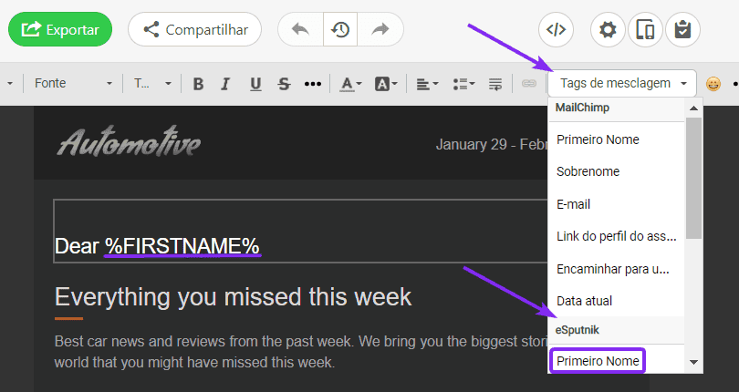 Emails Dinâmicos _ Adicionando Tags de Mesclagem para Copiar
