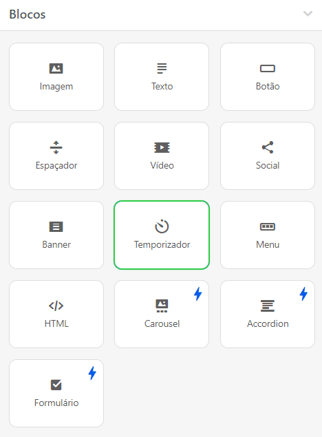 Bloco Conteúdo Dinâmico de Temporizador