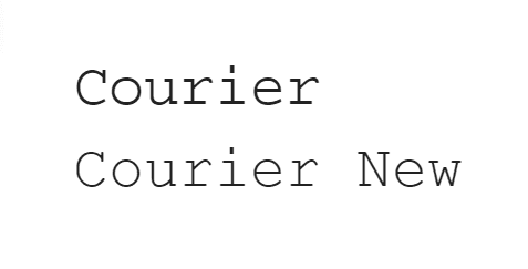Шрифт для листів Courier и Courier New