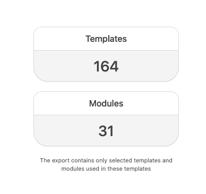 Number of Templates in the Project