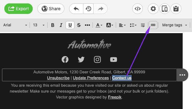 Adding Mailto Links in Emails with Stripo