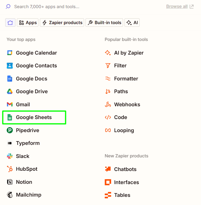 Activation de Google Sheet pour le webhook