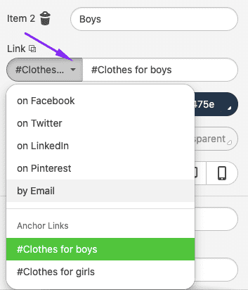How to create anchor links in emails with Stripo